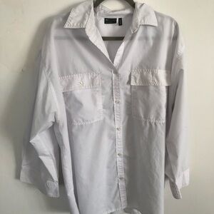 White Button-Up Shirt Dress